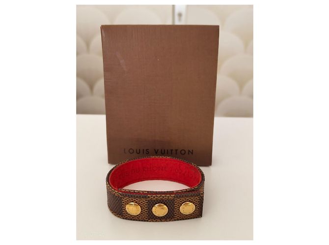 Louis Vuitton Monogram Lederarmband Braun Gold - Ansicht 4