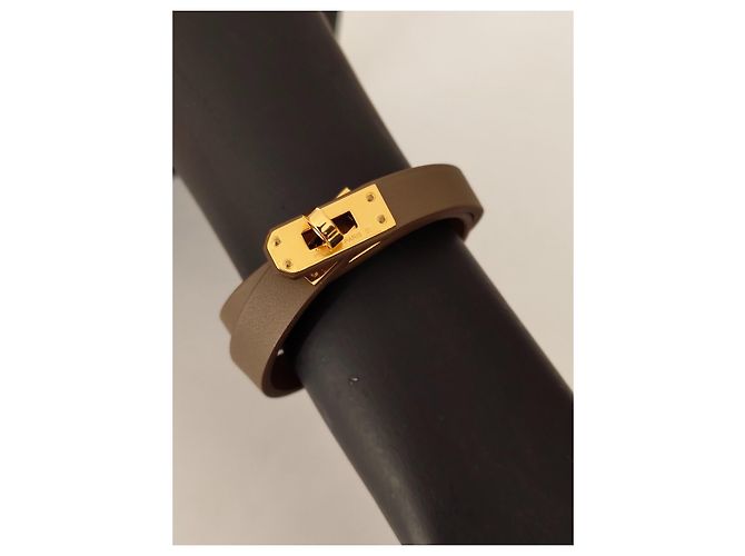 Bracelete Hermès em couro e metal dourado - vista 2