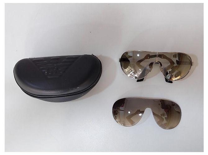 Emporio Armani EA 9701/S Occhiali da sole aviator argentati - vista 4