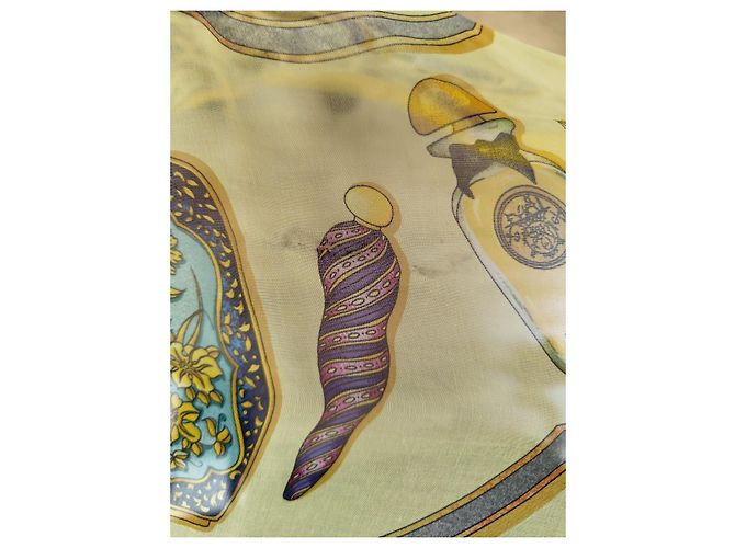Hermès Carré 90 Foulard in seta Jaune Flacon - vista 4