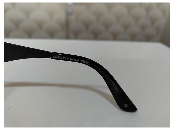 Kenzo Sonnenbrille aus silberfarbenem und schwarzem Metall - Ansicht 4