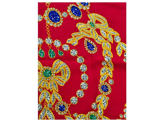 Cartier Must de Cartier Pañuelo de seda rojo estampado joyas - vista 5