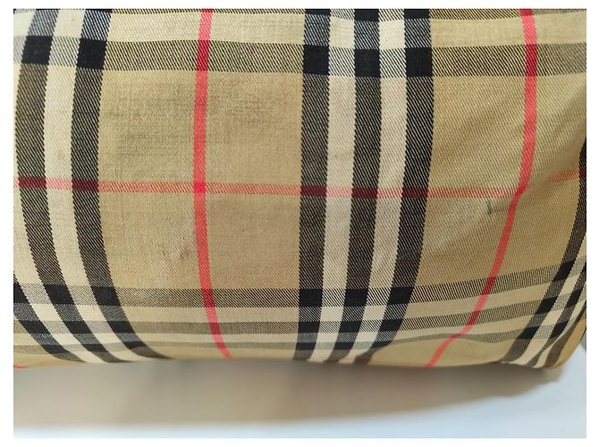 Burberry Borsa da Viaggio Nova Check in Tela e Pelle - vista 6