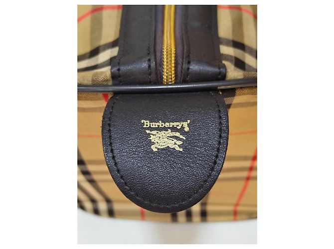 Burberry Borsa da Viaggio Nova Check in Tela e Pelle - vista 9