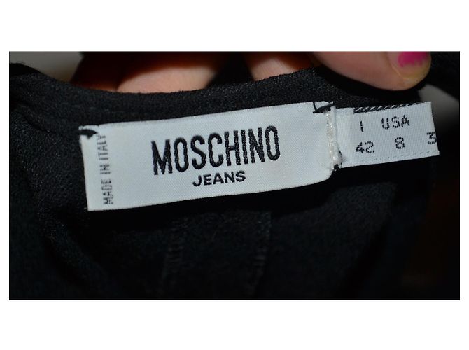 Moschino Jeans Vestido Midi Ajustado Negro con Encaje - vista 5