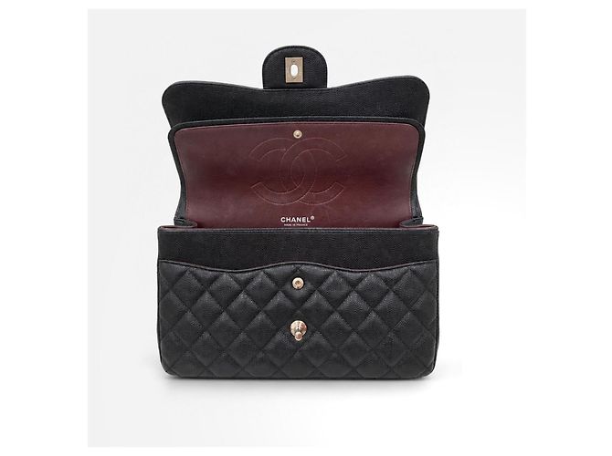 Timeless Borsa Chanel Flap Bag Classic Medium in pelle nera - vista 8