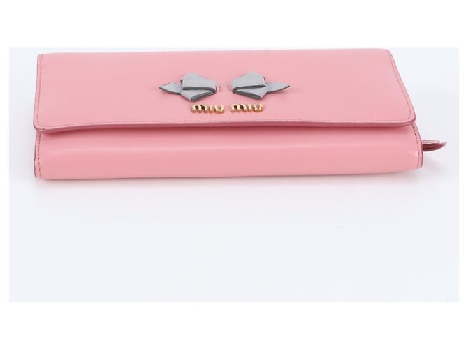 Portafoglio bi-fold in pelle rosa Miu Miu - vista 4