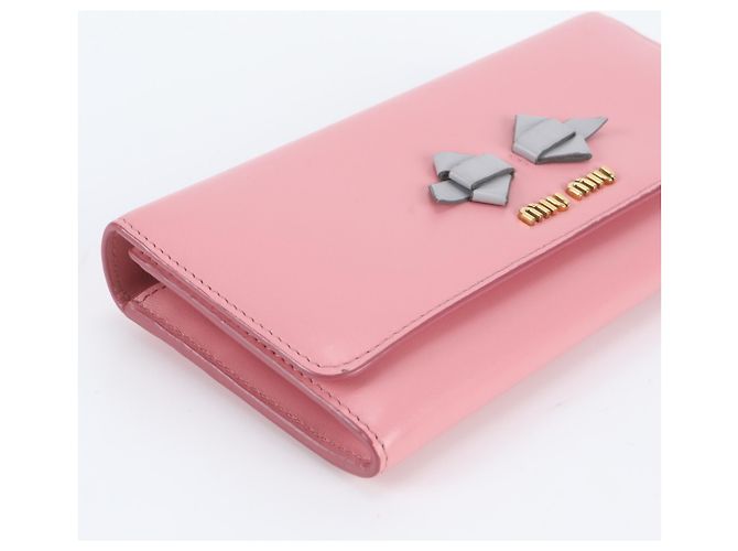 Portafoglio bi-fold in pelle rosa Miu Miu - vista 5