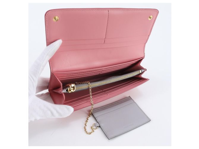 Portafoglio bi-fold in pelle rosa Miu Miu - vista 6