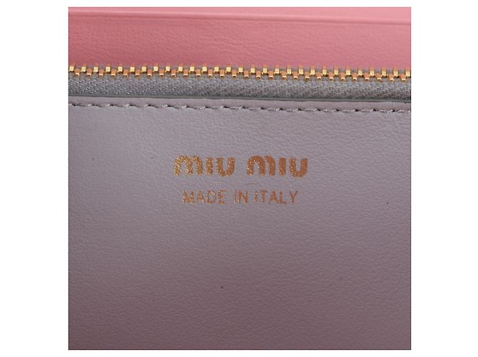 Portafoglio bi-fold in pelle rosa Miu Miu - vista 8