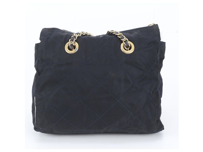 Bolsa de ombro Tote Prada Tessuto Nylon acolchoada com dupla corrente de couro - vista 3
