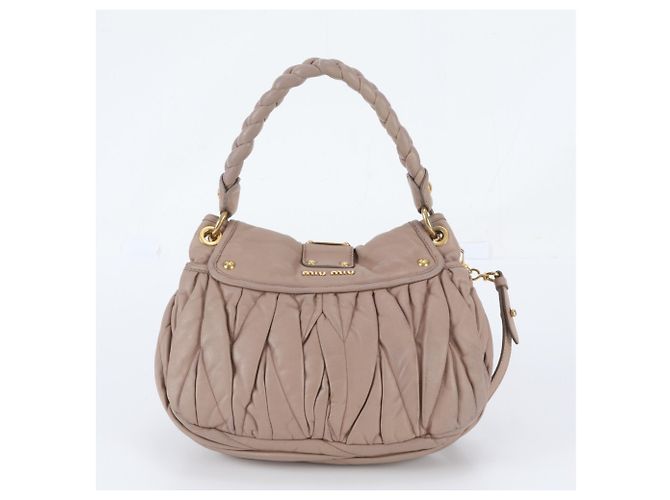 Bolsa de Ombro 2-Way Miu Miu Matelassé em couro Coffer - vista 4