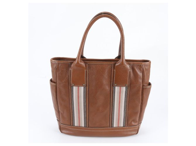 Saco Tote e de Ombro Burberry em couro castanho - vista 3
