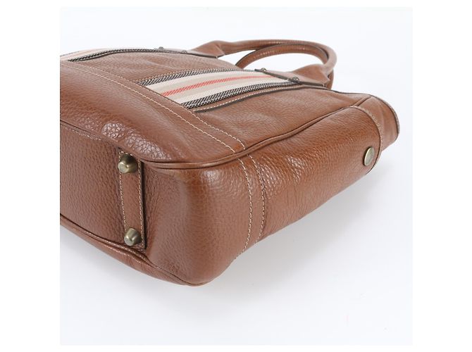 Saco Tote e de Ombro Burberry em couro castanho - vista 4