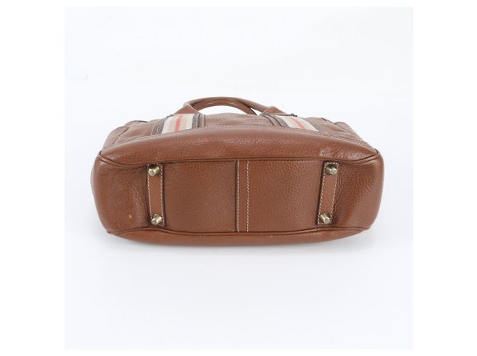 Saco Tote e de Ombro Burberry em couro castanho - vista 5