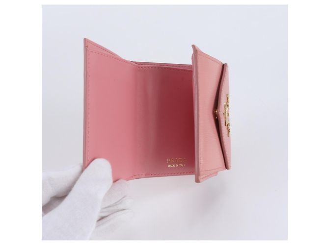 Portafoglio tri-fold Prada in pelle Saffiano - vista 6