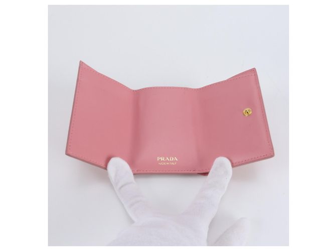 Portafoglio tri-fold Prada in pelle Saffiano - vista 7
