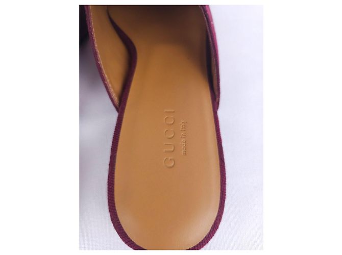 Mules Gucci en lona monogramada burdeos - vista 10