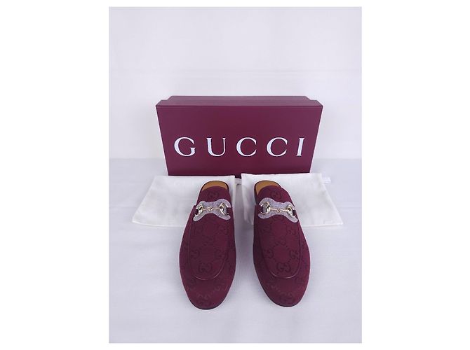 Mules Gucci en lona monogramada burdeos - vista 14