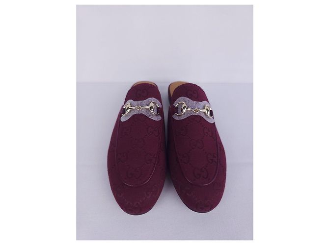 Mules Gucci en lona monogramada burdeos - vista 4