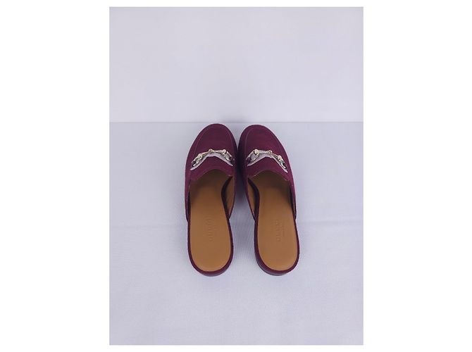 Mules Gucci en lona monogramada burdeos - vista 5