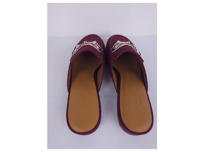Mules Gucci en lona monogramada burdeos - vista 6