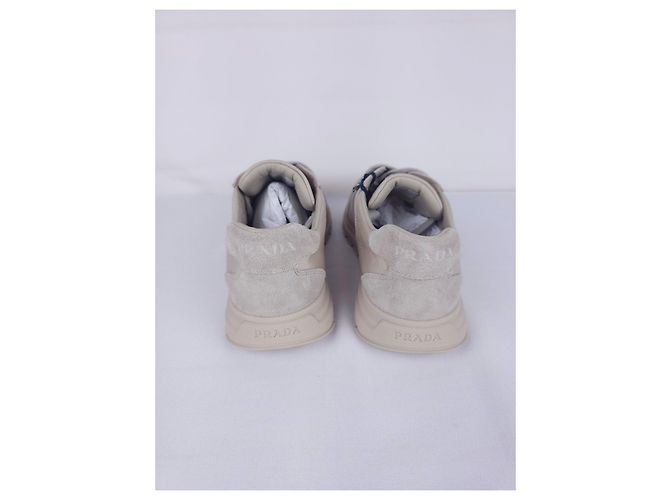 Promenade Prada sneakers in beige leather and suede - view 6