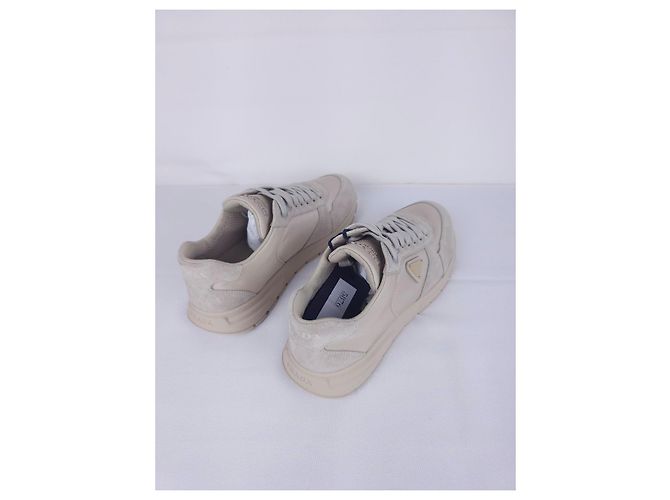 Promenade Prada sneakers in beige leather and suede - view 7