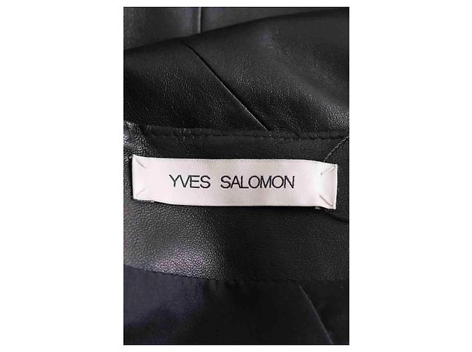 Falda de cuero negra Yves Salomon - vista 4
