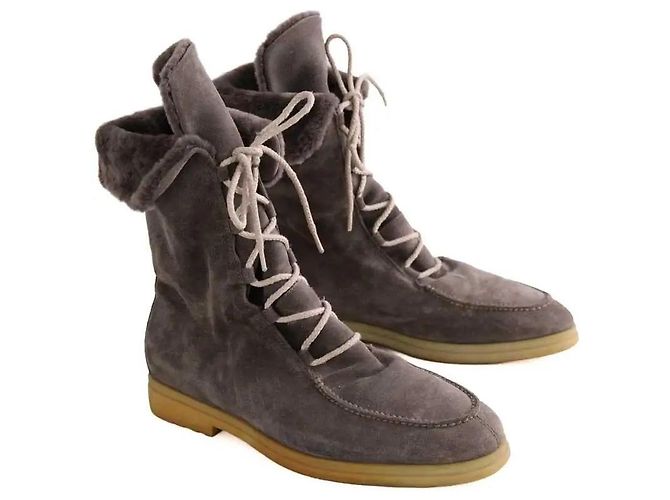 Loro Piana Grey Deerskin Boots Size 44 - view 3