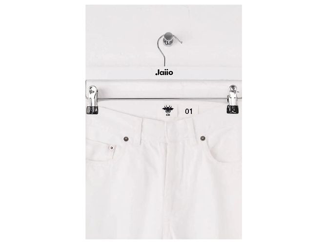 Jeans retos brancos Dior de algodão - vista 2