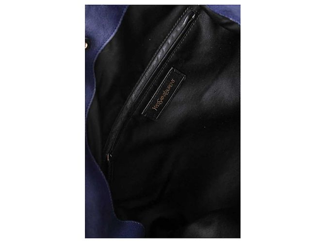 Borsa a mano Yves Saint Laurent in pelle blu - vista 5