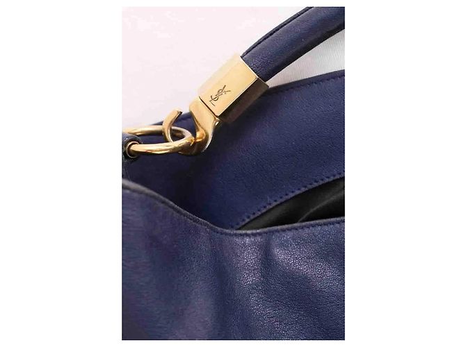 Borsa a mano Yves Saint Laurent in pelle blu - vista 7