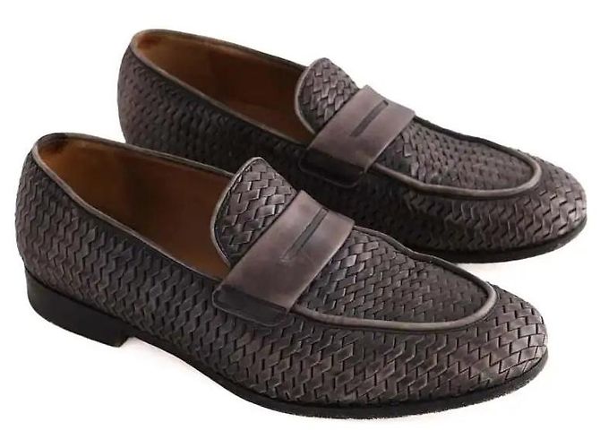 Mocassini Salvatore Ferragamo in pelle grigia - vista 3