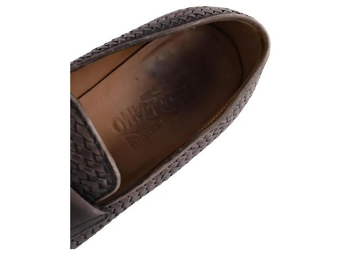 Mocassini Salvatore Ferragamo in pelle grigia - vista 5