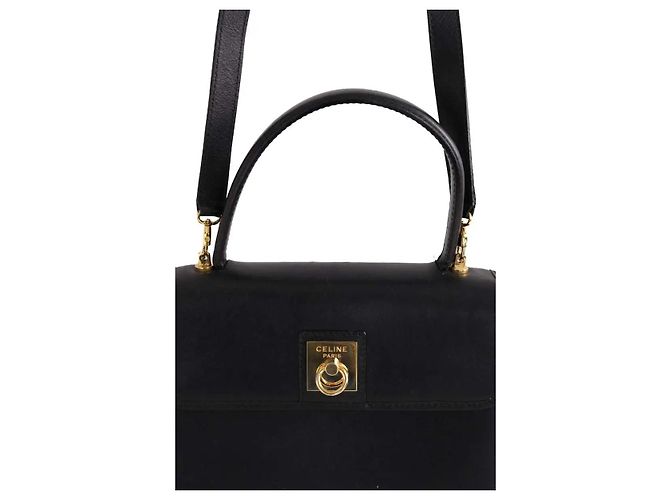 Bolsa de mão em couro preto Céline - vista 2