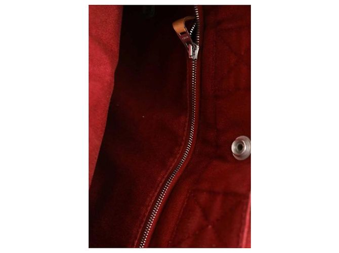 Hermès Handtasche Bordeaux Baumwolle - Ansicht 6