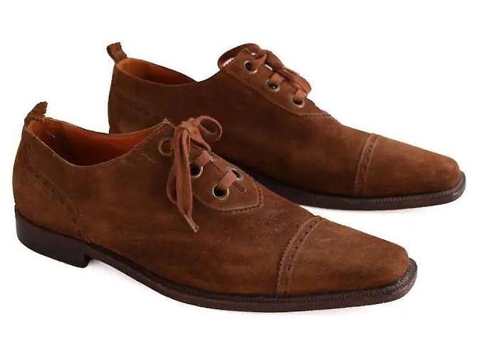 Scarpe stringate Etro in camoscio marrone - vista 3