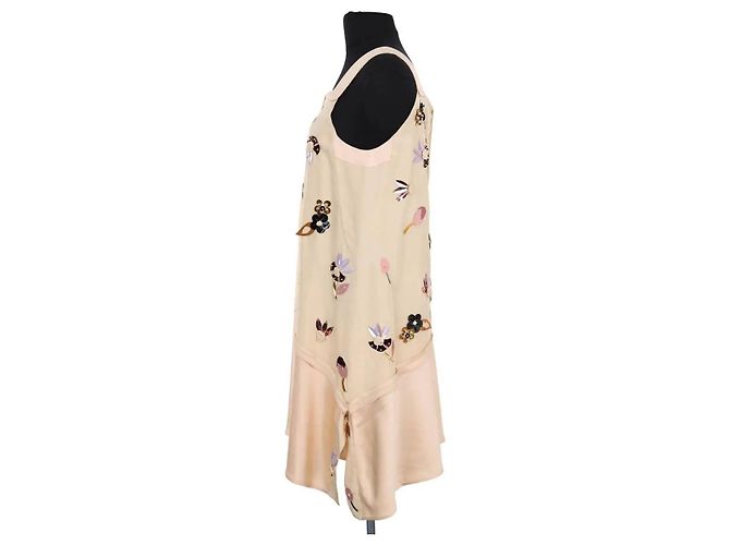 Vestido de seda beige Miu Miu - vista 3