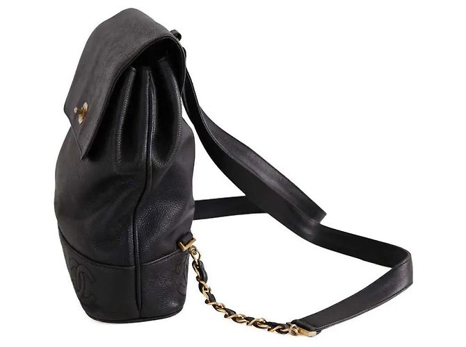 Mochila Chanel de cuero negro - vista 2