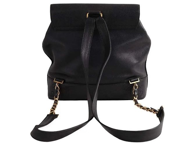 Mochila Chanel de cuero negro - vista 3