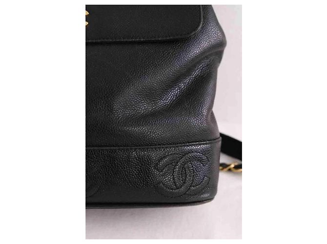 Mochila Chanel de cuero negro - vista 6