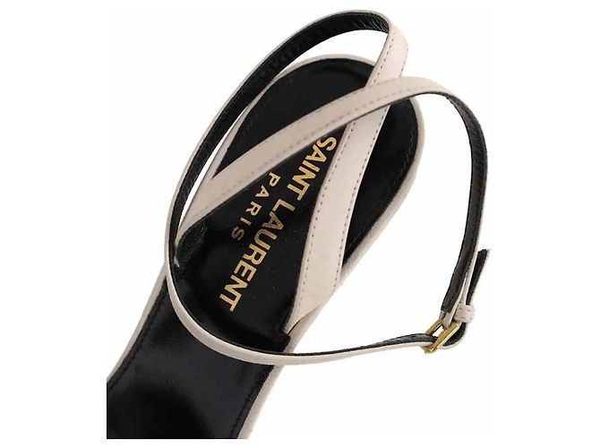 Autre Marque Décolleté Saint Laurent in pelle ecru - vista 6