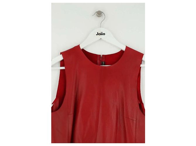 Vestido Balenciaga de cuero rojo - vista 2