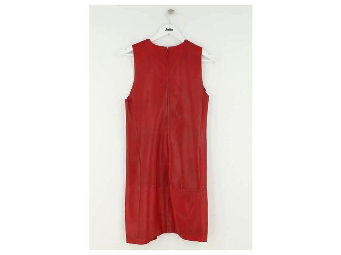Vestido Balenciaga de cuero rojo - vista 3