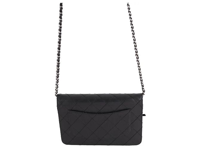 Chanel Borsa a tracolla Wallet On Chain 2.55 nera - vista 3