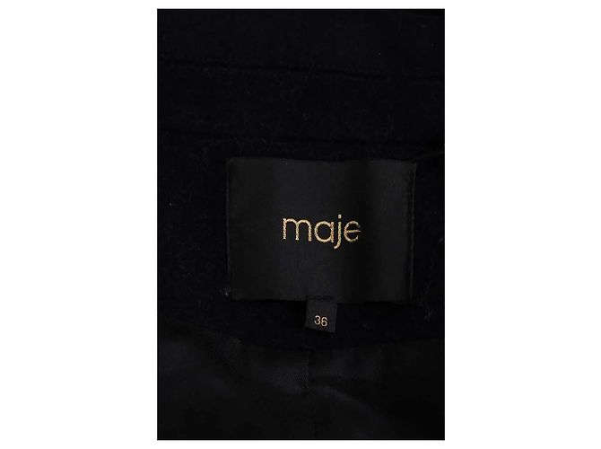 Maje navy blue wool coat - view 5