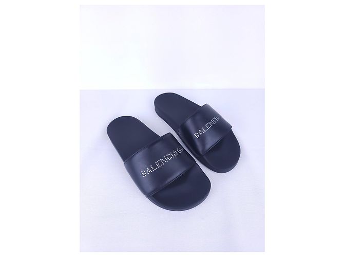 Infradito Balenciaga in pelle nera - vista 5