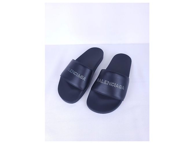 Infradito Balenciaga in pelle nera - vista 6