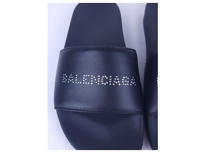 Infradito Balenciaga in pelle nera - vista 9